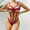  Fantezi Lastik Body Harness Bordo