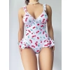 MARSİLYAN-Vişne Desenli Fantezi Body