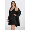 MARSiLYAN- 2li Siyah Sabahlık Takımı Bigsize 6213