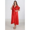 MARSiLYAN- 2li Kırmızı Sabahlık Takımı Bigsize 6226