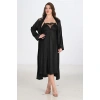 MARSiLYAN- 2li Siyah Sabahlık Takımı Bigsize 6221