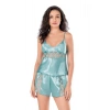 MARSiLYAN-   Aqua Saten Babydoll Şort Takımı