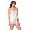 MARSiLYAN- Beyaz Saten Babydoll Şort Takımı