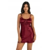 MARSiLYAN-  Bordo Kısa Saten Gecelik 8208