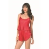 MARSiLYAN- Kırmızı Saten Babydoll Şort Takımı