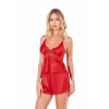 MARSiLYAN-   Kırmızı Saten Babydoll Şort Takımı