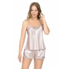 MARSiLYAN- Pudra Saten Babydoll Şort Takımı
