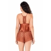 MARSiLYAN-   Tarçın Saten Babydoll Şort Takımı