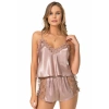 MARSiLYAN- Vizon Saten Babydoll Şort Takımı