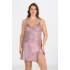 MARSiLYAN- Büyük Beden 2li Vizon Sabahlık Takımı Bigsize 6205