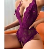 MARSiLYAN- Mor Özel Bölgesi Açık Dantel İşlemeli Fantezi Body