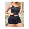 MARSiLYAN-  Yıldız Desenli Askılı Şortlu Pijama Takımı