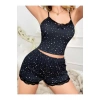 MARSiLYAN- Yıldız Desenli Askılı Şortlu Pijama Takımı