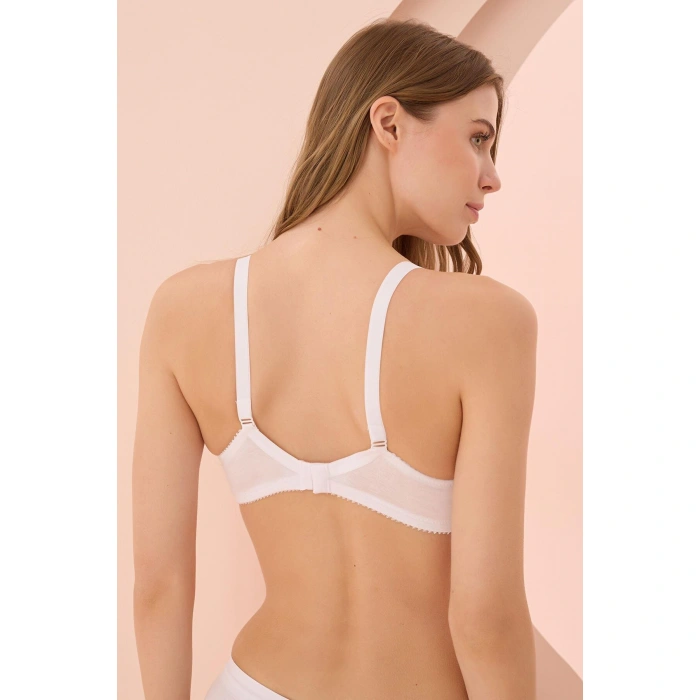 Beyaz Penye Minimizer Toparlayıcı Sütyen