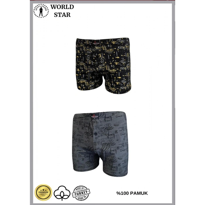 MARSiLYAN- 2li Likralı Pamuklu Renkli Erkek Boxer