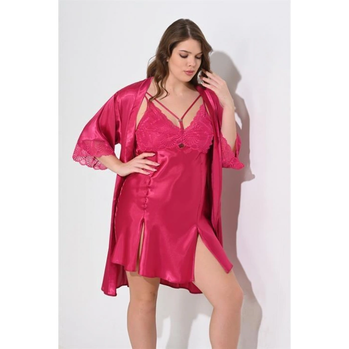 MARSiLYAN- 2li Vişne Sabahlık Takımı Bigsize 6212