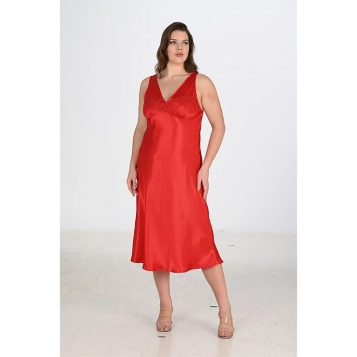 MARSiLYAN- 2li Kırmızı Sabahlık Takımı Bigsize 6226