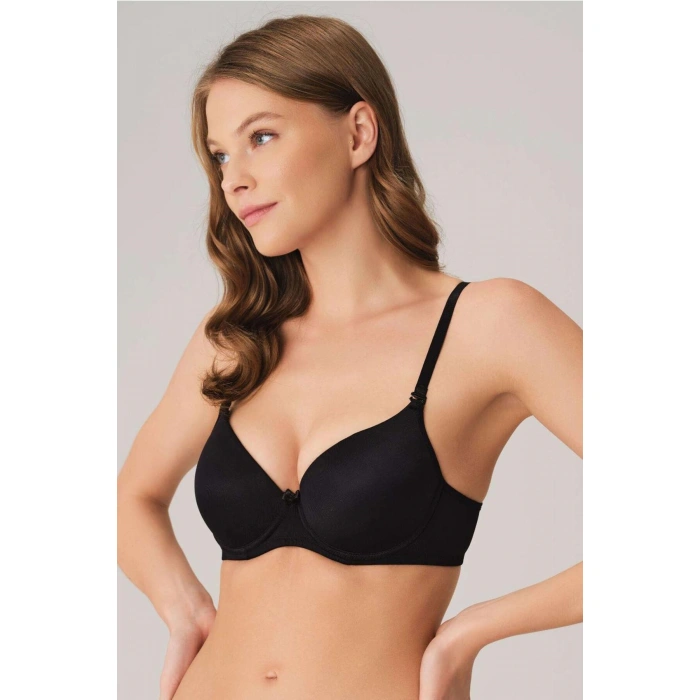 MARSiLYAN-  Balenli Destekli Dolgulu Askıları Çıkabilen Günlük Klasik T-shirt Sütyeni