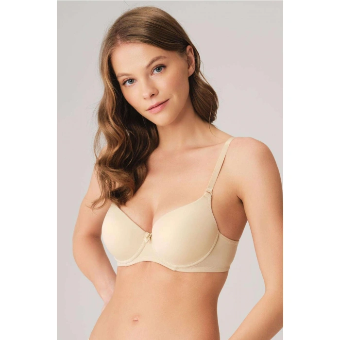 MARSiLYAN-  Balenli Destekli Dolgulu Askıları Çıkabilen Günlük Klasik T-shirt Sütyeni