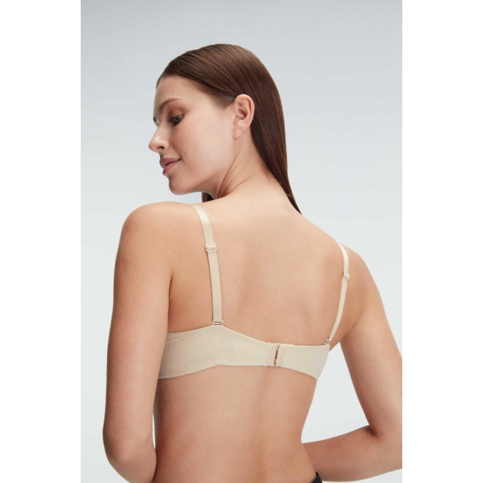 MARSiLYAN- Balenli Destekli Dolgulu Askıları Çıkabilen Günlük Klasik T-shirt Sütyeni