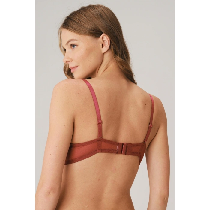 MARSiLYAN- Balenli Destekli Dolgulu Askıları Çıkabilen Yaka Detaylı T-shirt Sütyeni