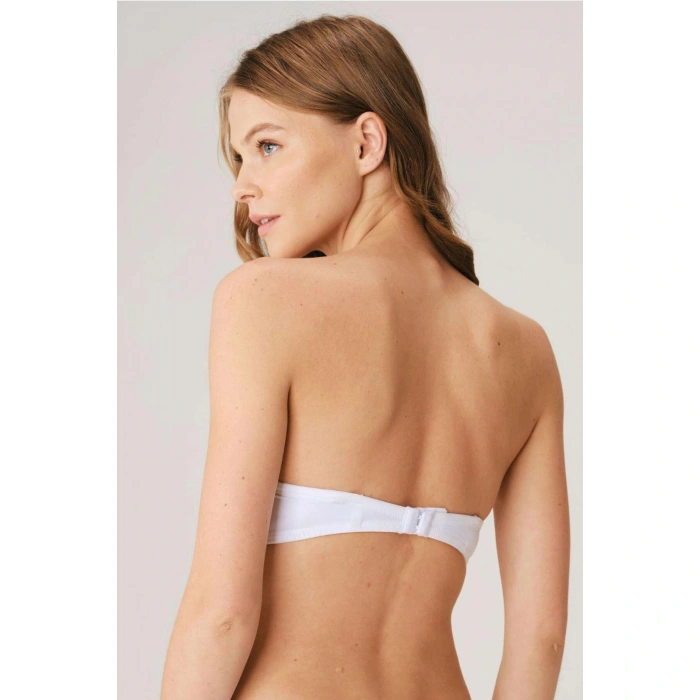 MARSiLYAN- Balenli Destekli Dolgulu Askısız Straplez Günlük Klasik T-shirt Sütyeni