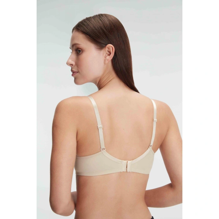 MARSiLYAN- Balenli Desteksiz Dolgusuz Askıları Çıkabilen Günlük Klasik T-shirt Sütyeni