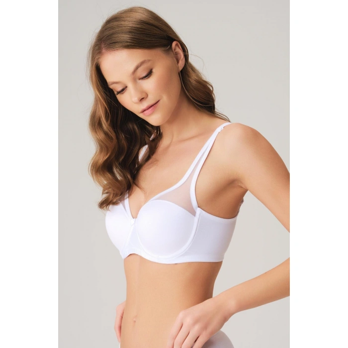 MARSiLYAN- Balenli Desteksiz Dolgusuz Toparlayıcı Yumuşak Süngerli Günlük Klasik Küçültücü Sütyen