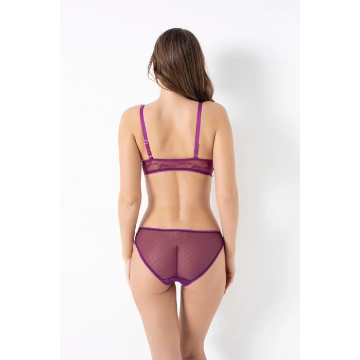 MARSiLYAN- Balensiz Desteksiz Dolgusuz Dantelli Bralet Sütyen Ve Slip Takım