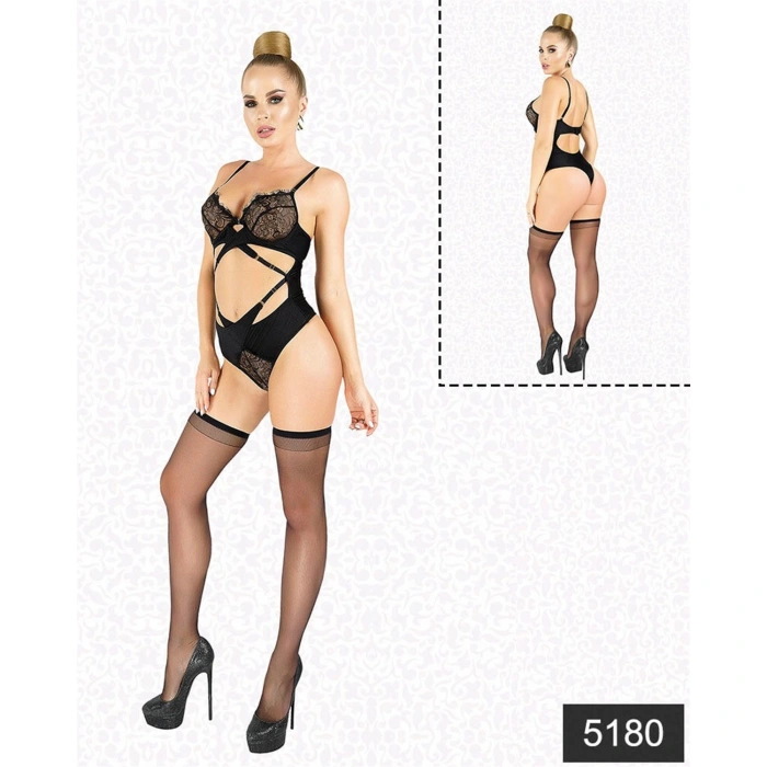 MARSiLYAN-  Dantelli Balenli Fantezi Body