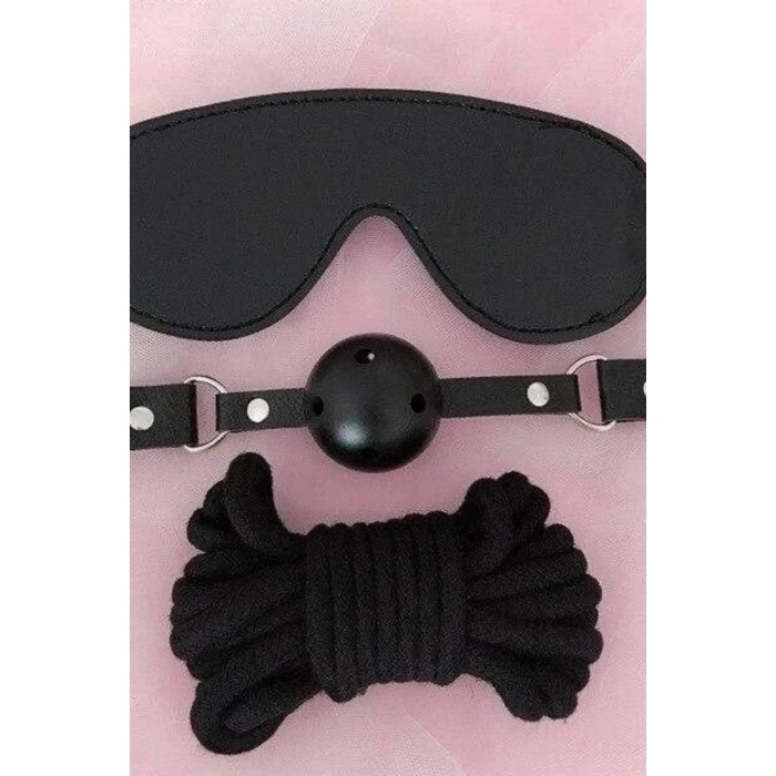 MARSiLYAN-  Gözlük Ağız Topu İp Üçlü Deri Harness Set