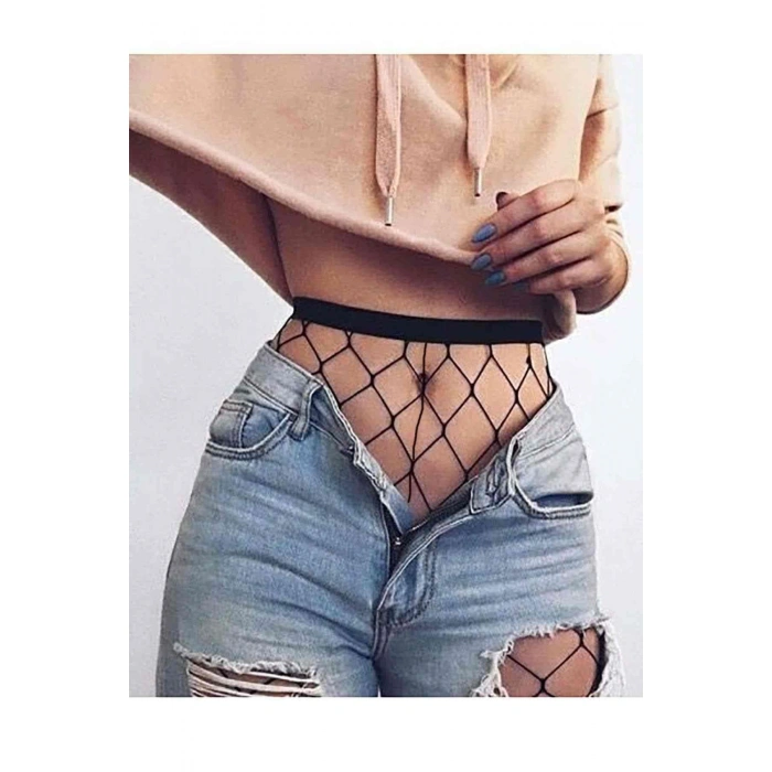 MARSiLYAN-  Siyah Fileli Külotlu Çorap