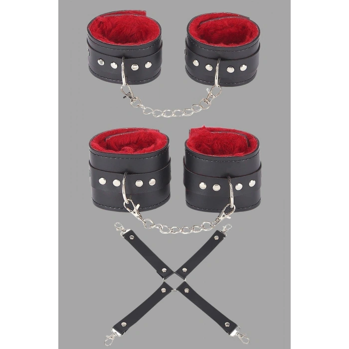 MARSiLYAN-  Siyah Kırmızı Harness Fantezi Aksesuar Set