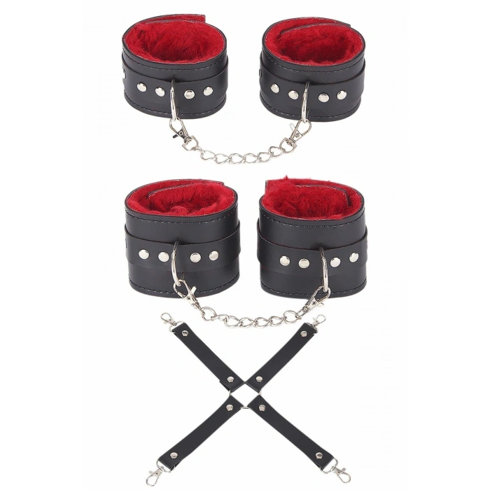 MARSiLYAN-  Siyah Kırmızı Harness Fantezi Aksesuar Set