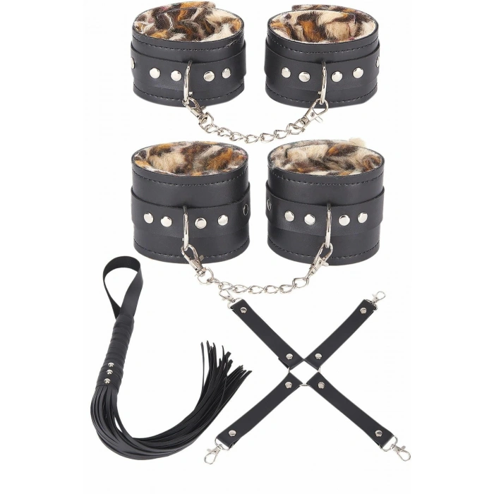 MARSiLYAN- Deri Leoparlı 4lü Harness Set