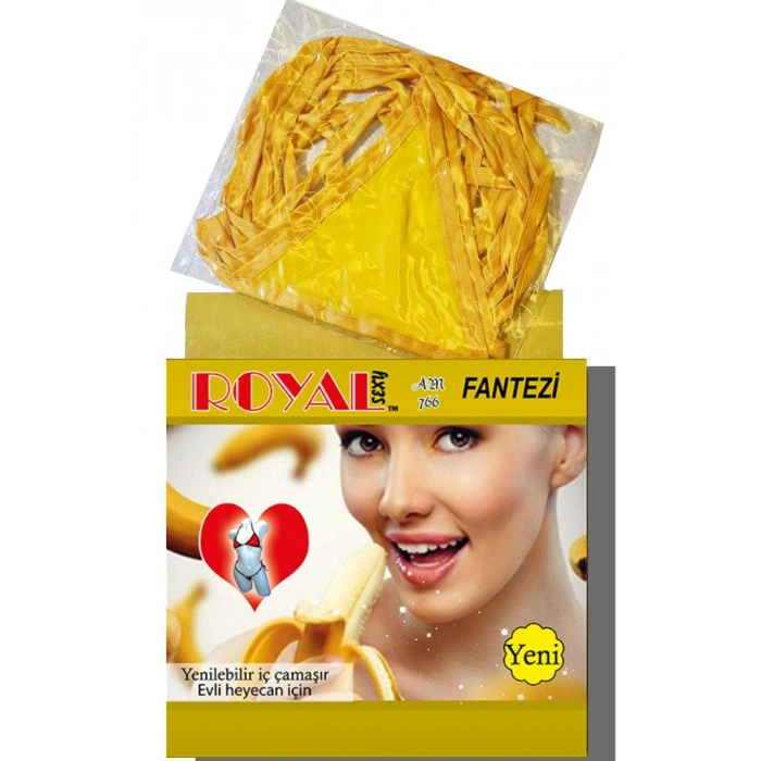 MARSiLYAN-  Fantezi Tüketilebilen Yenilebilir Muz Aromalı İç Çamaşırı Takımı