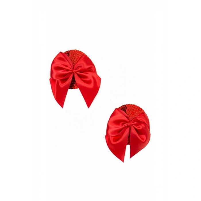 MARSiLYAN- Kırmızı Fiyonklu Fantezi Göğüs Ucu Kapatıcı