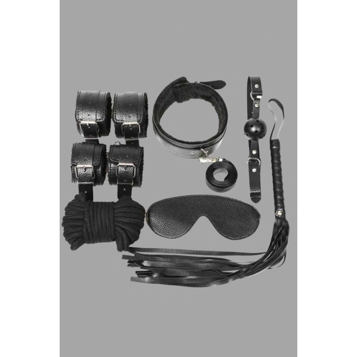 MARSiLYAN- Kol Bacak İp Maske Kelepce Ağız Topu Kople Deri Set 700918