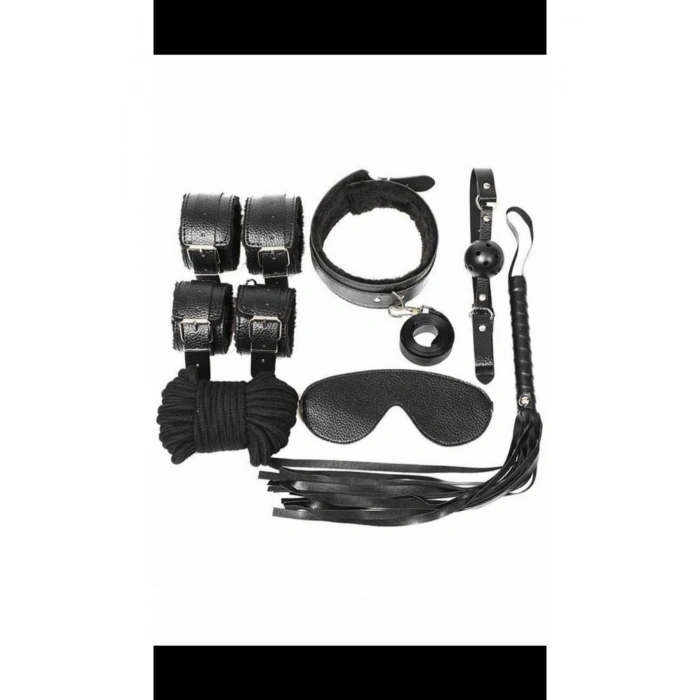 MARSiLYAN- Kol Bacak İp Maske Kelepce Ağız Topu Kople Deri Set 700918