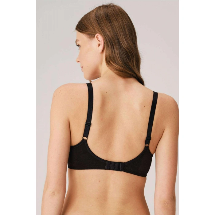 MARSiLYAN- Pamuklu Balensiz Lohusa Önden Açılan Siyah Emzirme Sütyeni