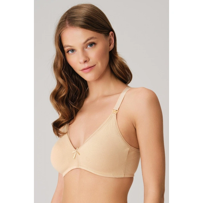 MARSiLYAN- Pamuklu Balensiz Lohusa Önden Açılan Ten Emzirme Sütyeni