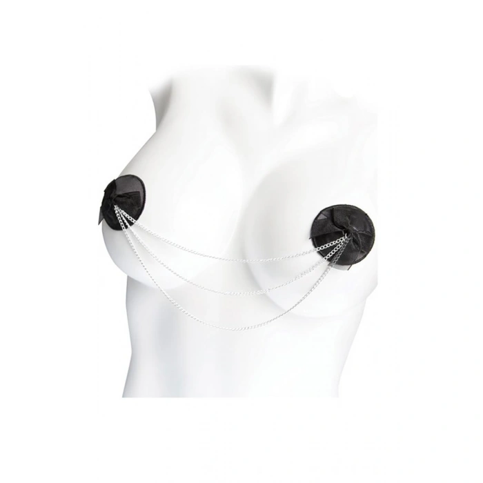 MARSiLYAN- Siyah Zincir Detaylı Fantezi Göğüs Ucu Kapatıcı