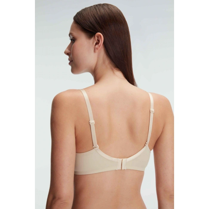 MARSiLYAN- Ten Balenli Desteksiz Dolgusuz Askıları Çıkabilen Günlük Klasik T-shirt Sütyeni