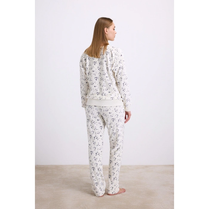 MARSiLYAN- Yıldız Desenli Tencel Pamuklu 2li Pijama Takımı