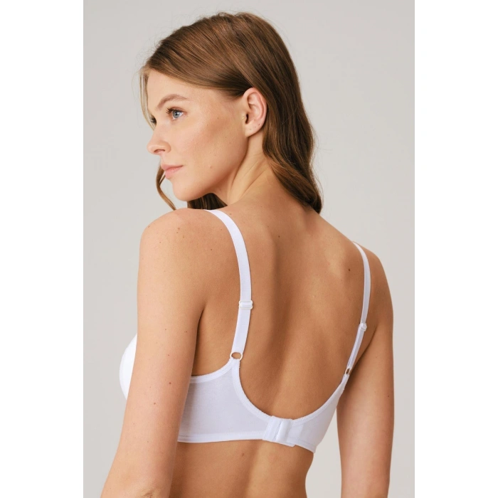 Pamuklu Balensiz Lohusa Önden Açılan Beyaz Emzirme Sütyeni