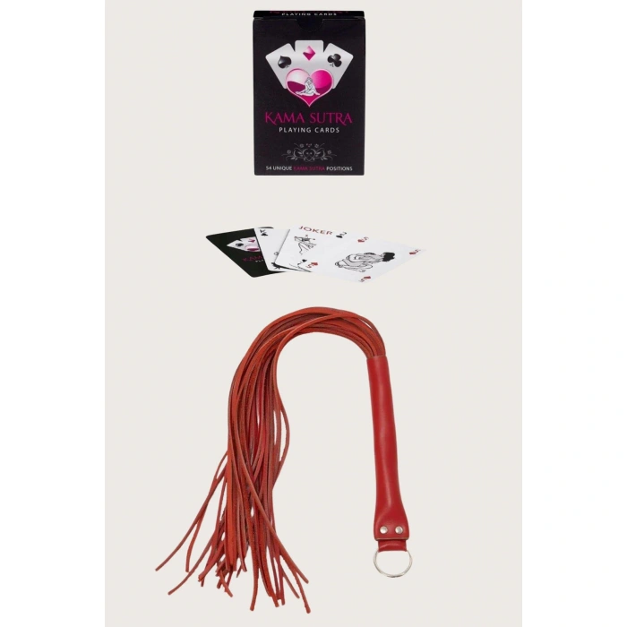 MARSiLYAN- Sexy Görselli Oyun Kartı Kama Sutra Kırmızı Kırbaç Set