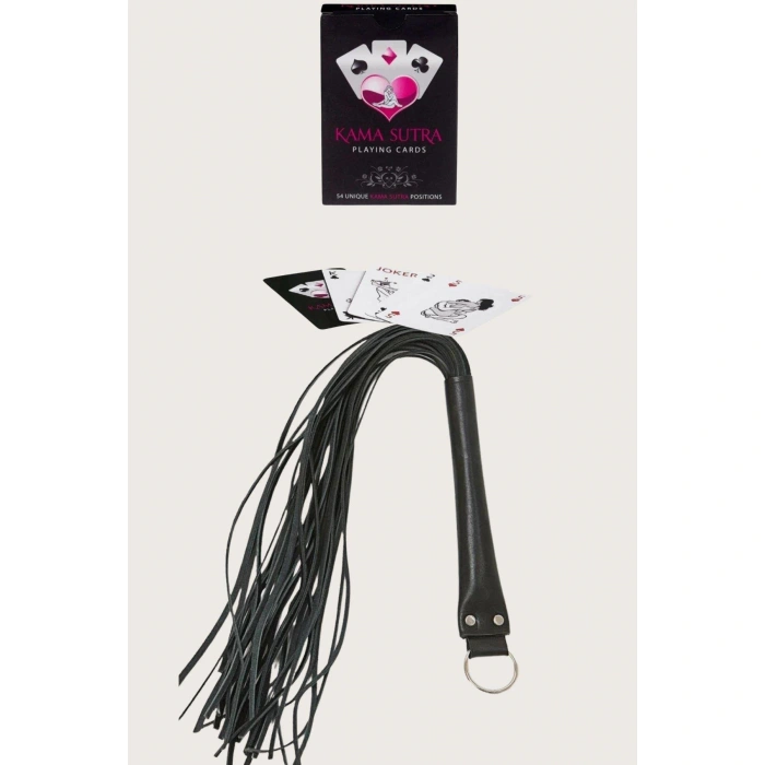 MARSiLYAN- Sexy Görselli Oyun Kartı Kama Sutra Siyah Kırbaç Set