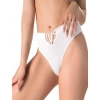 MARSiLYAN- Beyaz V Metal Aksesuarlı Yüksek Bel String Tanga