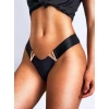 MARSiLYAN- Siyah V Metal Aksesuarlı Fantezi String Tanga