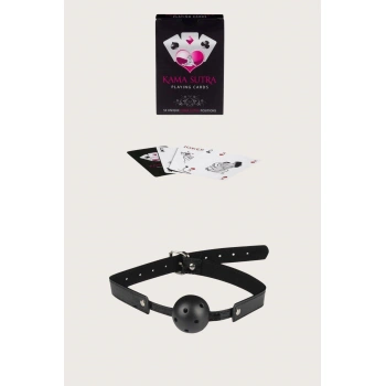 Beruflic Sexy Görselli Oyun Kartı Kama Sutra Siyah Ağız Topu Set